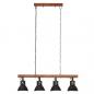 Preview: Deckenlampe Industriestil Schwarz E27 Mangoholz