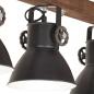 Preview: Deckenlampe Industriestil Schwarz E27 Mangoholz