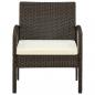 Preview: Gartenstuhl mit Kissen Poly Rattan Braun