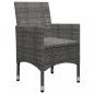 Preview: 3-tlg. Bistro-Set Poly Rattan und Hartglas Grau 