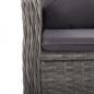 Preview: 3-tlg. Garten-Essgruppe Poly Rattan und Glas Grau