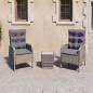 Preview: ARDEBO.de - 3-tlg. Bistro-Set Poly Rattan und Glas Grau