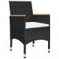 Preview: 3-tlg. Bistro-Set Poly Rattan und Hartglas Schwarz 