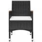 Preview: 3-tlg. Bistro-Set Poly Rattan und Hartglas Schwarz 