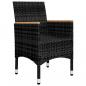 Preview: 3-tlg. Bistro-Set Poly Rattan und Hartglas Schwarz 