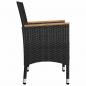 Preview: 3-tlg. Bistro-Set Poly Rattan und Hartglas Schwarz 