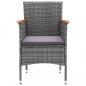 Preview: 3-tlg. Bistro-Set Poly Rattan und Hartglas Grau