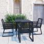 Preview: ARDEBO.de - 5-tlg. Garten-Essgruppe PVC Rattan Schwarz