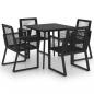 Preview: 5-tlg. Garten-Essgruppe PVC Rattan Schwarz