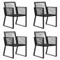 Preview: 5-tlg. Garten-Essgruppe PVC Rattan Schwarz