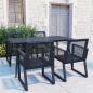 Preview: ARDEBO.de - 5-tlg. Garten-Essgruppe PVC Rattan Schwarz