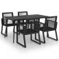 Preview: 5-tlg. Garten-Essgruppe PVC Rattan Schwarz