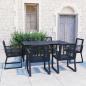 Preview: ARDEBO.de - 7-tlg. Garten-Essgruppe PVC Rattan Schwarz