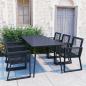 Preview: ARDEBO.de - 7-tlg. Garten-Essgruppe PVC Rattan Schwarz