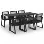 Preview: 7-tlg. Garten-Essgruppe PVC Rattan Schwarz