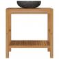 Preview: Waschtisch Massivholz Teak mit Waschbecken Marmor Schwarz