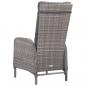 Preview: 3-tlg. Bistro-Set Poly Rattan und Glas Grau