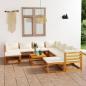 Preview: ARDEBO.de - 11-tlg. Garten-Lounge-Set mit Auflagen Creme Massivholz Akazie