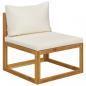 Preview: 9-tlg. Garten-Lounge-Set mit Auflagen Creme Massivholz Akazie