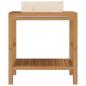 Preview: Waschtisch Massivholz Teak mit Waschbecken Marmor Creme