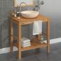 Preview: ARDEBO.de - Waschtisch Massivholz Teak mit Waschbecken Marmor Creme