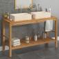 Preview: ARDEBO.de - Waschtisch Massivholz Teak mit Waschbecken Marmor Creme