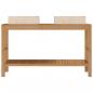 Preview: Waschtisch Massivholz Teak mit Waschbecken Marmor Creme