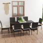 Preview: ARDEBO.de - 9-tlg. Garten-Essgruppe Poly Rattan Schwarz