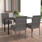 Preview: ARDEBO.de - 5-tlg. Garten-Essgruppe Poly Rattan Grau