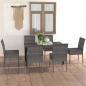 Preview: ARDEBO.de - 7-tlg. Garten-Essgruppe Poly Rattan Grau