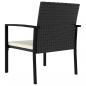 Preview: 3-tlg. Garten-Essgruppe Poly Rattan Schwarz