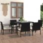 Preview: ARDEBO.de - 7-tlg. Garten-Essgruppe Poly Rattan Schwarz