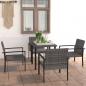 Preview: ARDEBO.de - 5-tlg. Garten-Essgruppe Poly Rattan Grau