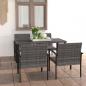 Preview: ARDEBO.de - 5-tlg. Garten-Essgruppe Poly Rattan Grau