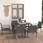 Preview: ARDEBO.de - 7-tlg. Garten-Essgruppe Poly Rattan Grau