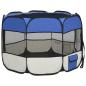 Preview: Faltbarer Welpenlaufstall mit Tragetasche Blau 90x90x58 cm