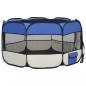 Preview: Faltbarer Welpenlaufstall mit Tragetasche Blau 125x125x61 cm