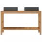 Preview: Waschtisch Massivholz Teak mit Waschbecken Marmor Schwarz