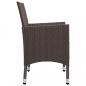 Preview: 3-tlg. Bistro-Set Poly Rattan und Hartglas Braun