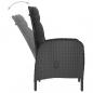 Preview: 3-tlg. Garten-Essgruppe Poly Rattan und Glas Schwarz