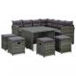 Preview: ARDEBO.de - 6-tlg. Garten-Lounge-Set mit Auflagen Poly Rattan Grau