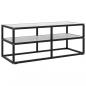 Preview: ARDEBO.de - TV-Schrank Schwarz mit Hartglas Marmor-Optik 100x40x40 cm