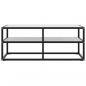 Preview: TV-Schrank Schwarz mit Hartglas Marmor-Optik 100x40x40 cm