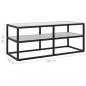 Preview: TV-Schrank Schwarz mit Hartglas Marmor-Optik 100x40x40 cm