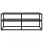 Preview: TV-Schrank Schwarz mit Schwarzer Marmor-Optik Glas 100x40x40 cm