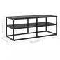 Preview: TV-Schrank Schwarz mit Schwarzer Marmor-Optik Glas 100x40x40 cm