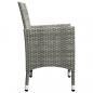 Preview: 3-tlg. Bistro-Set Poly Rattan und Hartglas Grau