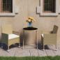 Preview: ARDEBO.de - 3-tlg. Bistro-Set Poly Rattan und Hartglas Beige