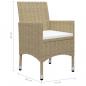 Preview: 3-tlg. Bistro-Set Poly Rattan und Hartglas Beige