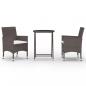 Preview: 3-tlg. Bistro-Set Poly Rattan und Hartglas Braun